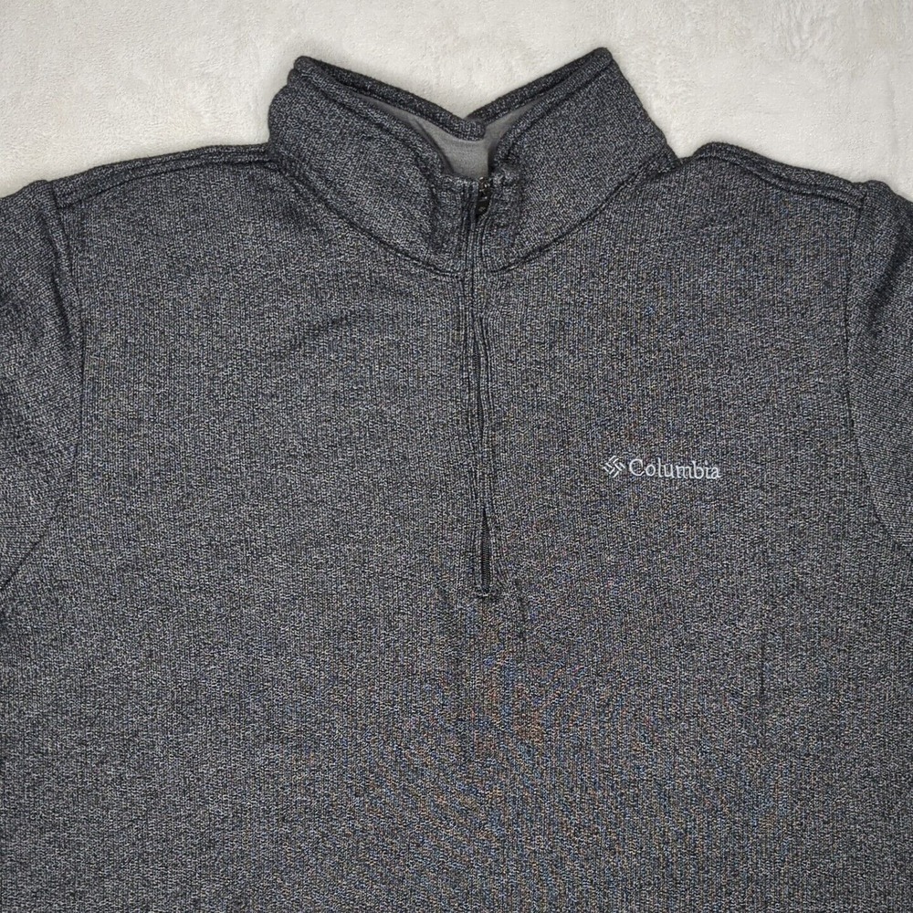 Columbia Shirt Adult Large Black Gray Quarter Zip Pullover Men's Long Sleeve